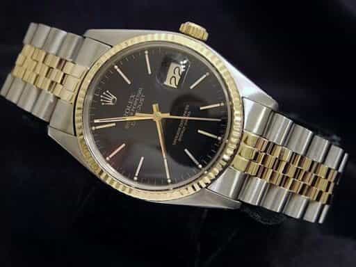 Mens Rolex Two-Tone 18K/SS Datejust Black  16013 (SKU 5555270MT)