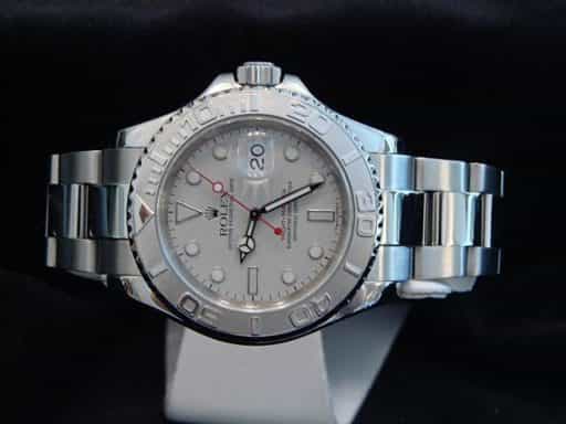 Mid Size Rolex Stainless Steel Platinum Yacht-Master  168622 (SKU D7411111MT)