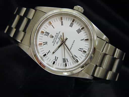 Mens Rolex Stainless Steel Air-King White Roman 14000 (SKU P821111CMT)