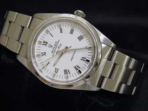 Mens Rolex Stainless Steel Air-King White Roman 14000 (SKU U980407CMT)
