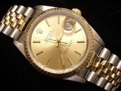 Mens Rolex Two-Tone 18K/SS Date Champagne  15223 (SKU 2921111MT)