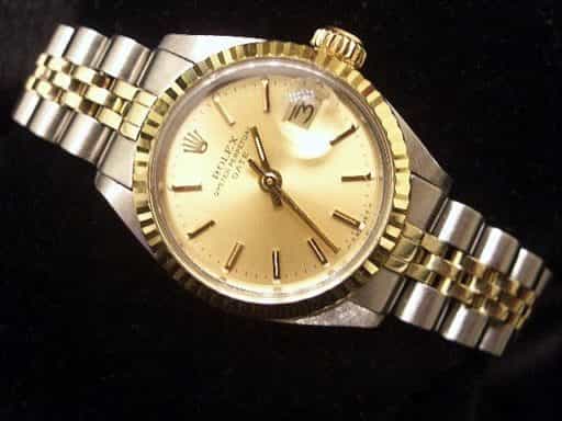 Ladies Rolex Two-Tone Date Watch Ref. 6917 with Rolex Band and Champagne Dial (SKU 407MT)