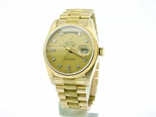 Mens Rolex 18K Gold Day-Date President Champagne Diamond 18078 (SKU 8220758MT)