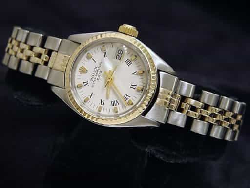 Ladies Rolex Two-Tone 14K/SS Date White Roman 6517 (SKU 5096086MT)