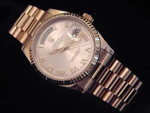 Mens Rolex 18K Gold Day-Date President Rose Roman 118235 (SKU P141111MT)