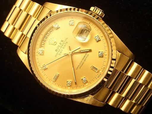 Mens Rolex 18K Gold Day-Date President Champagne Diamond 18238 (SKU 9351111MT)