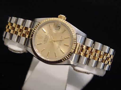 Mid Size Rolex Two-Tone 18K/SS Datejust Champagne 68273 (SKU S502058MT)