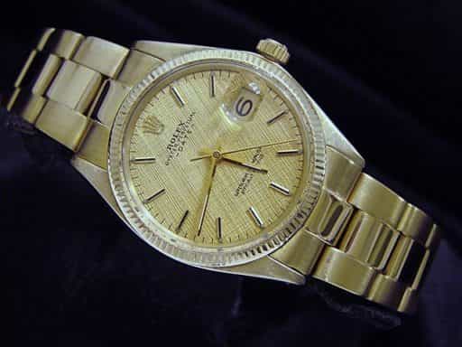 Mens Rolex 14K Yellow Gold Date Gold Linen 1503 (SKU 3072594BMT)
