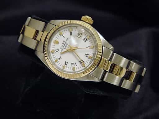 Ladies Rolex Two-Tone 14K/SS Date White Roman 6917 (SKU 4077576AMT)