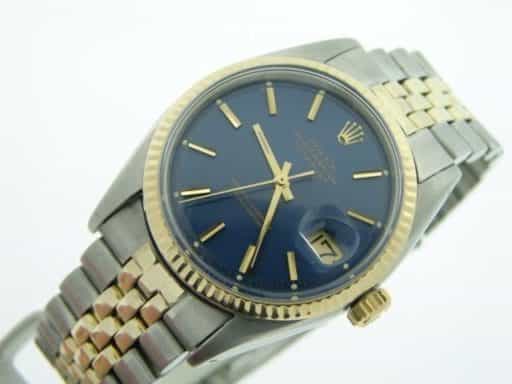 Mens Rolex Two-Tone 14K/SS Datejust Blue  1601 (SKU DJ9654BCMT)