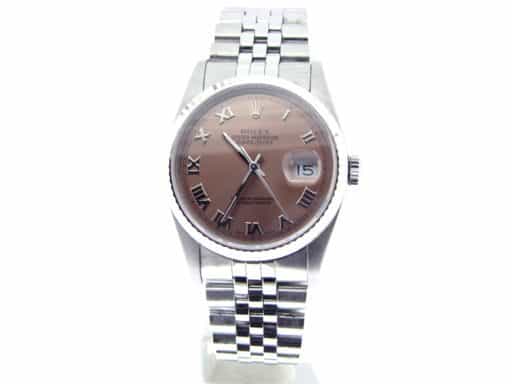 Mens Rolex Stainless Steel Datejust Salmon Roman 16234 (SKU L936468MT)