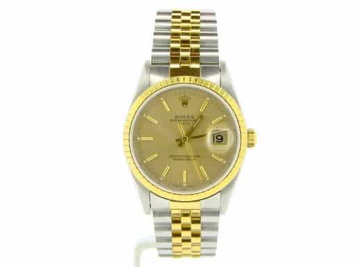 Mens Rolex Two-Tone 18K/SS Date Champagne  15223 (SKU X813494NMT)