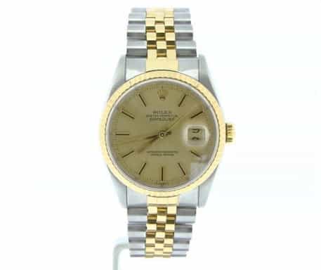 Mens Rolex Two-Tone 18K/SS Datejust Champagne  16233 (SKU X305333NBCMT)