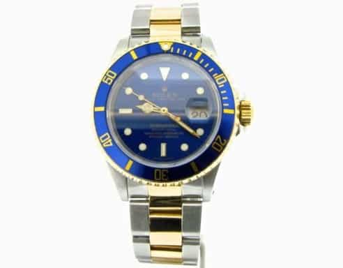 Mens Rolex Two-Tone 18K/SS Submariner Blue  16613 (SKU E677413ABCMT)