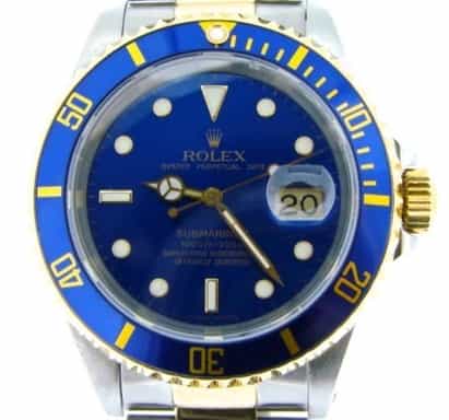 Mens Rolex Two-Tone 18K/SS Submariner Blue  16613 (SKU E677413ABCMT)