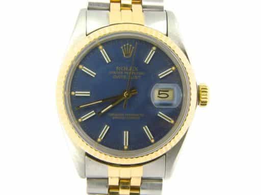 Mens Rolex Two-Tone Datejust Blue 16013 (SKU 8126174AMT)