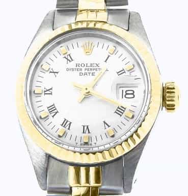 Ladies Rolex 2Tone 14K/SS Date Watch Ref. 6917 with White Roman Dial (SKU 3719067NMT)