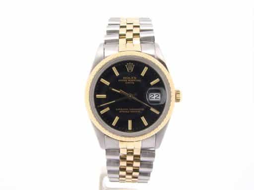 Mens Rolex Two-Tone Date Black 15053 (SKU 8572283MT)