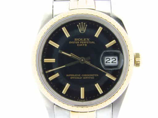 Mens Rolex Two-Tone Date Black 15053 (SKU 8572283MT)