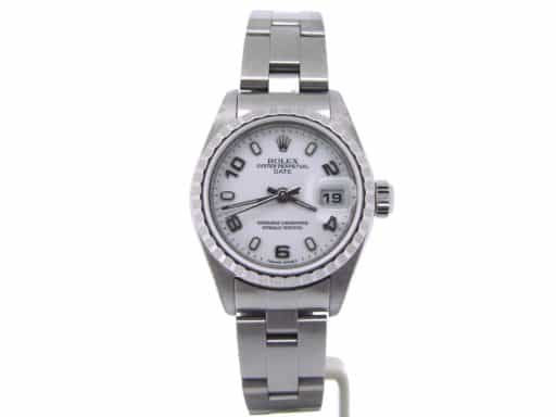 Ladies Rolex Stainless Steel Date White Arabic 79240 (SKU Y263216OBNMT)
