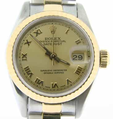 Ladies Rolex Two-Tone Datejust Champagne Roman 69173 (SKU 9268931NMT)