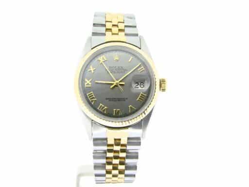 Mens Rolex Two-Tone 18K/SS Datejust Slate Roman 16013 (SKU B6589865NMT)