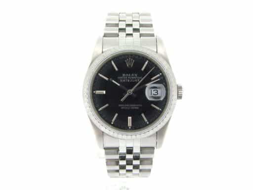 Mens Rolex Stainless Steel Datejust Black 16220 (SKU BE172354NMT)