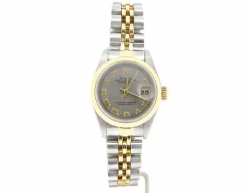 Ladies Rolex Two-Tone 18K/SS Datejust Gray Slate Roman 69173 (SKU G9173RNMT)