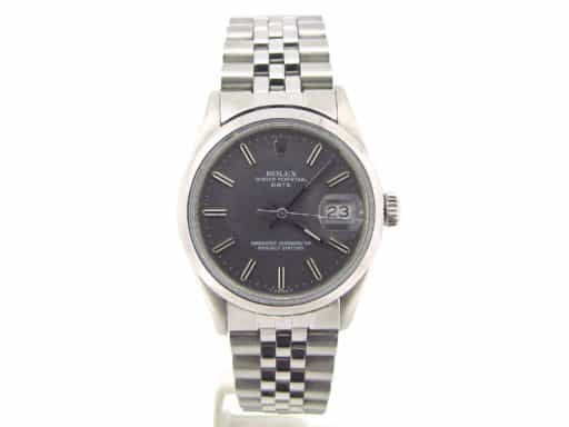 Mens Rolex Stainless Steel Date Gray Slate 15000 (SKU 7192206NNMT)