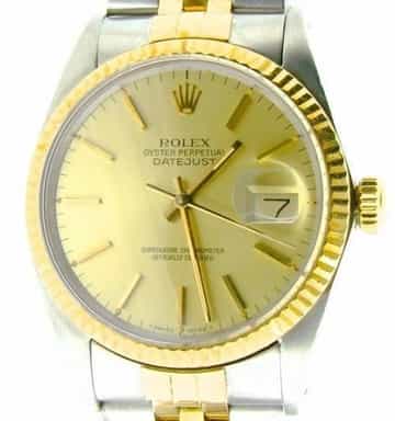Mens Rolex Two-Tone Datejust Champagne 16013 (SKU 5555561NBMT)