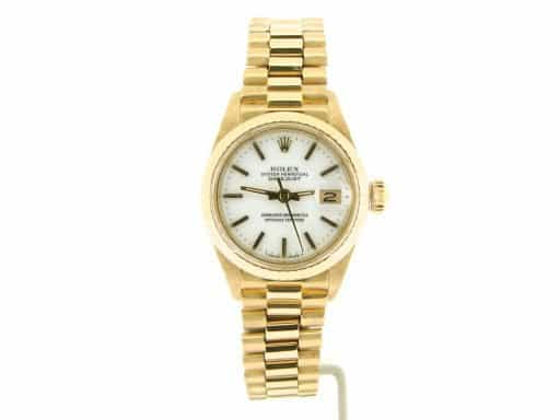 Ladies Rolex 18K Yellow Gold Datejust President White  6917 (SKU 6616388NMT)