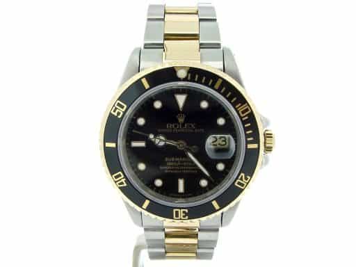 Mens Rolex Two-Tone 18K/SS Submariner Black  16803 (SKU 9019483NNCMT)