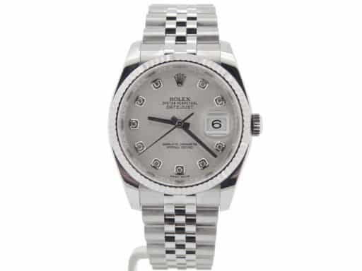 Mens Rolex Stainless Steel Datejust Silver Diamond 116234 (SKU 91L880H8NMT)