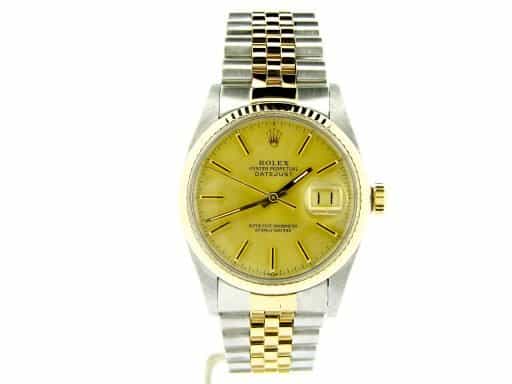 Mens Rolex Two-Tone Datejust Champagne  16013 (SKU 7125957NBCMT)