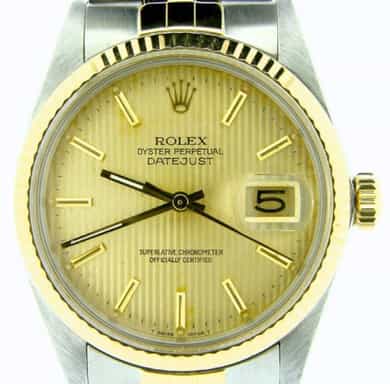 Mens Rolex Two-Tone 18K/SS Datejust Champagne  16013 (SKU 9717699NNMT)