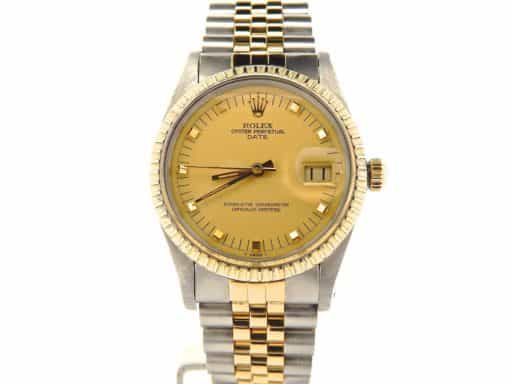 Mens Rolex Two-Tone Date Champagne 15053 (SKU 7429818NMT)
