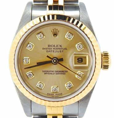 Ladies Rolex Two-Tone 18K/SS Datejust Champagne Diamond 69173 (SKU U416103NMT)