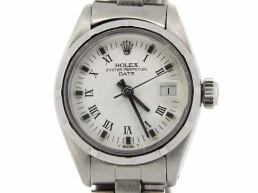 Ladies Rolex Stainless Steel Date White Roman 6916 (SKU 6420425NMT)