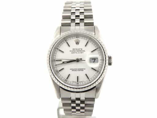 Mens Rolex Stainless Steel Datejust White 16220 (SKU BE373429NAJMT)