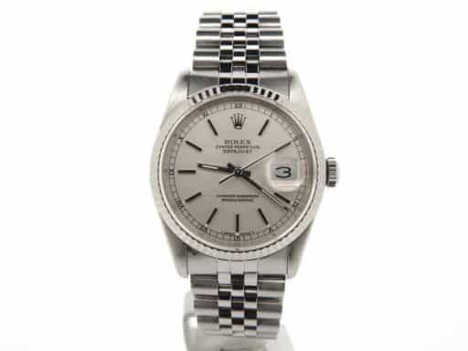 Mens Rolex Stainless Steel Datejust Watch 16234 with Silver Dial (SKU R883990NMT)