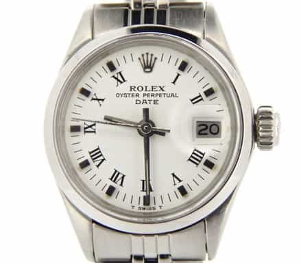 Ladies Rolex Stainless Steel Date White Roman 6516 (SKU 2138515NMT)