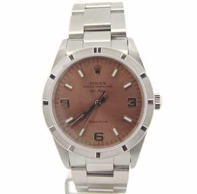 Mens Rolex Stainless Steel Air-King Salmon Arabic 14010 (SKU A934156NCMT)