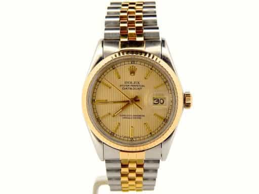 Mens Rolex Two-Tone 18K/SS Datejust Champagne  16013 (SKU 9451442NCMT)