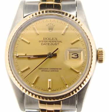 Mens Rolex Two-Tone 18K/SS Datejust Champagne  16013 (SKU 8532259NBCMT)
