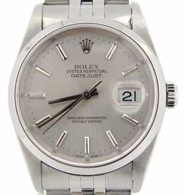 Mens Rolex Stainless Steel Datejust Silver 16200 (SKU D477473NMT)