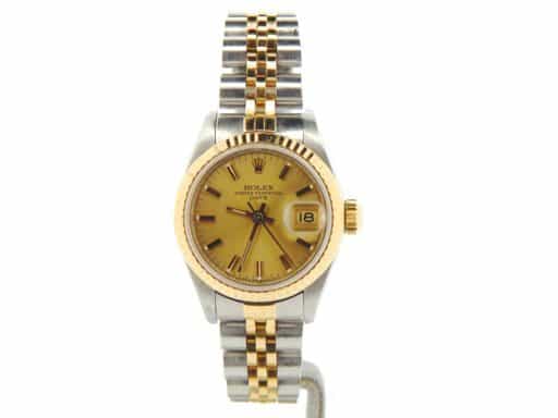 Ladies Rolex Two-Tone 18K/SS Date Champagne  69173 (SKU 8250015NMT)