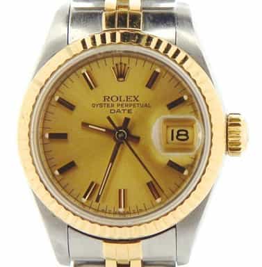 Ladies Rolex Two-Tone 18K/SS Date Champagne  69173 (SKU 8250015NMT)