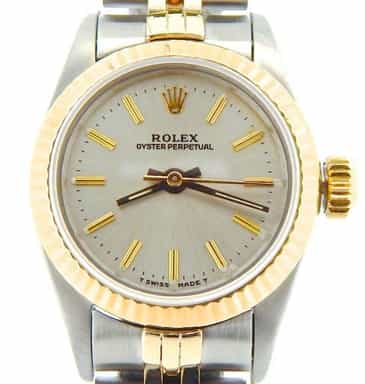 Ladies Rolex Two-Tone Perpetual Silver  67193 (SKU L578080NCMT)