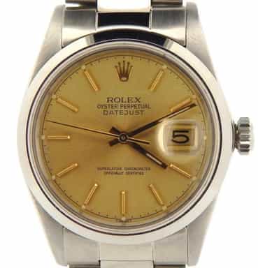 Mens Rolex Stainless Steel Datejust Champagne  16030 (SKU 6552698NOYSMT)