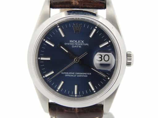 Mens Rolex Stainless Steel Date Blue  15200 (SKU E611265NBRNMT)